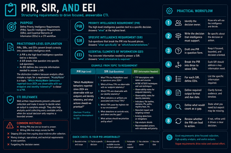 PIR, SIR, and EEI — Converting Decisions into Answerable Intelligence Requirements