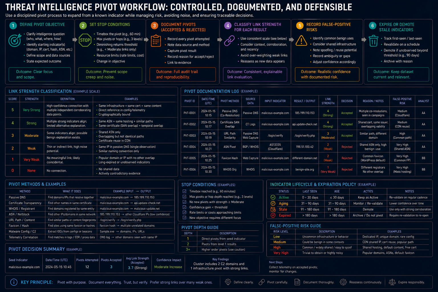Threat Intelligence Pivot Workflow: Controlled, Documented, and Defensible