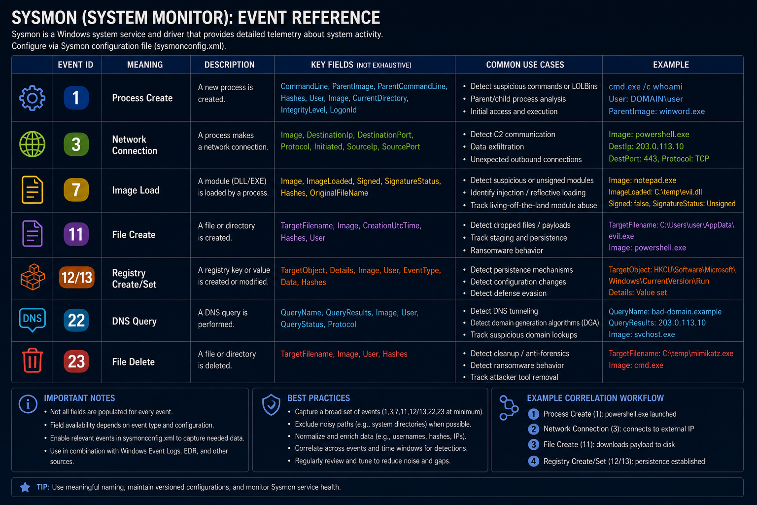 Sysmon Event Reference